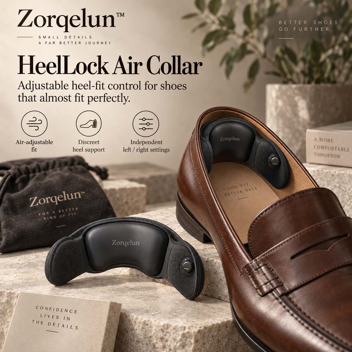 Zorqelun™ HeelLock Air Collar FINE-TUNE THE HEEL FIT WITHOUT CHANGING YOUR SHOE SIZE