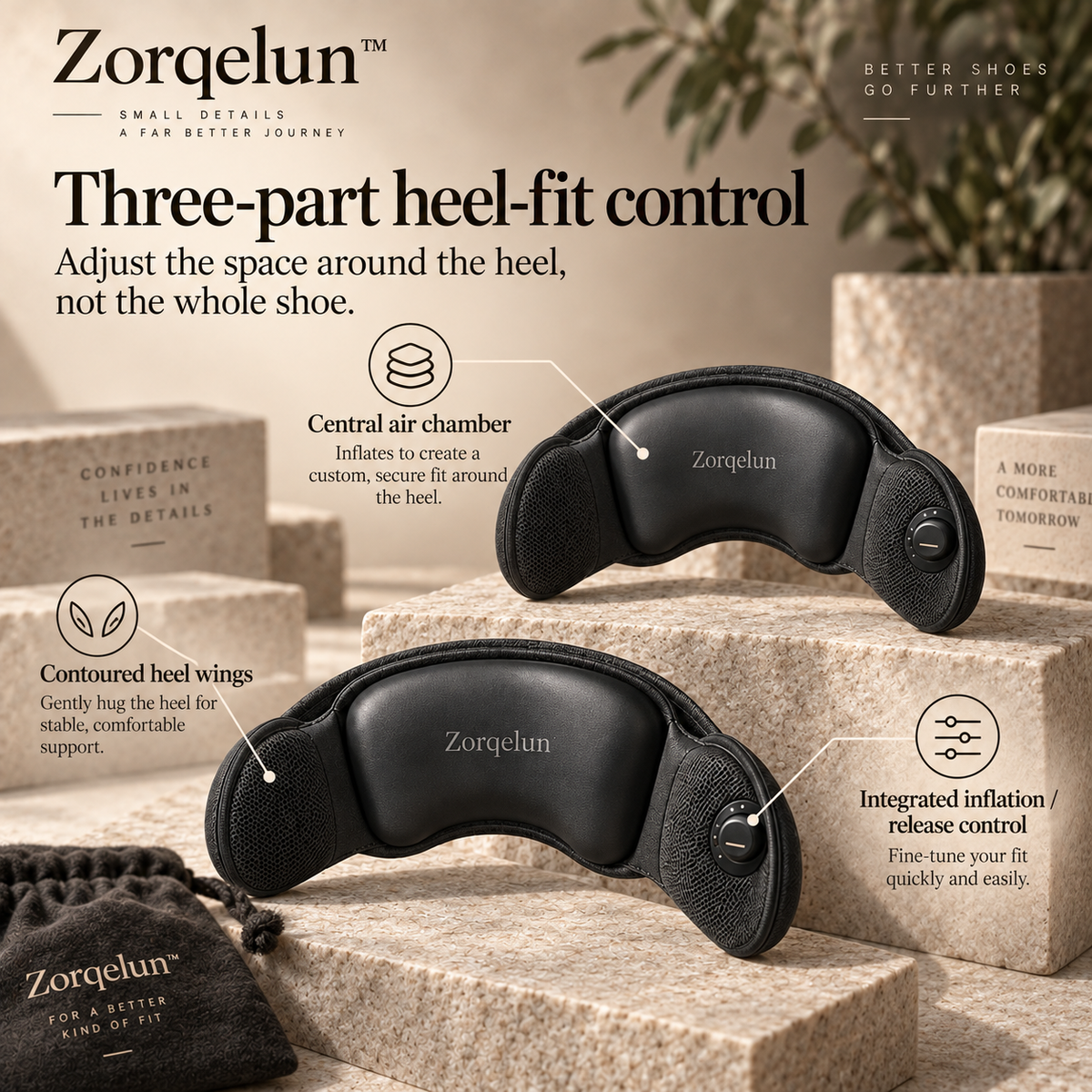 Zorqelun™ HeelLock Air Collar FINE-TUNE THE HEEL FIT WITHOUT CHANGING YOUR SHOE SIZE