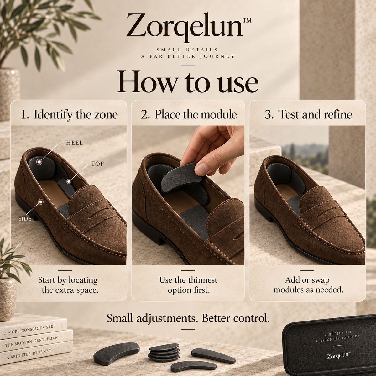 Zorqelun™ VolumeDial Fit System YOUR SHOES ARE THE RIGHT SIZE.