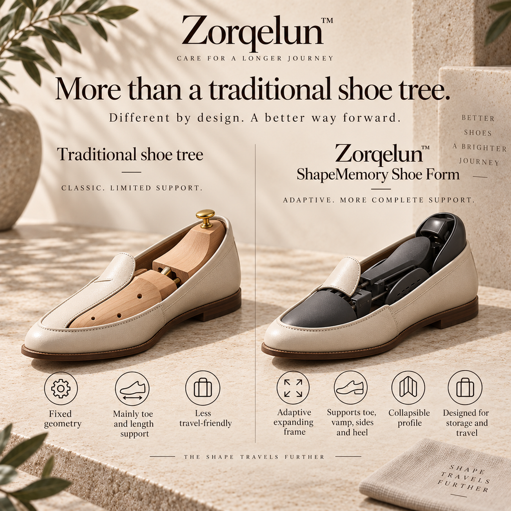 Zorqelun™ ShapeMemory Shoe Form YOUR SHOES WERE DESIGNED IN 3D. STORE THEM THAT WAY.
