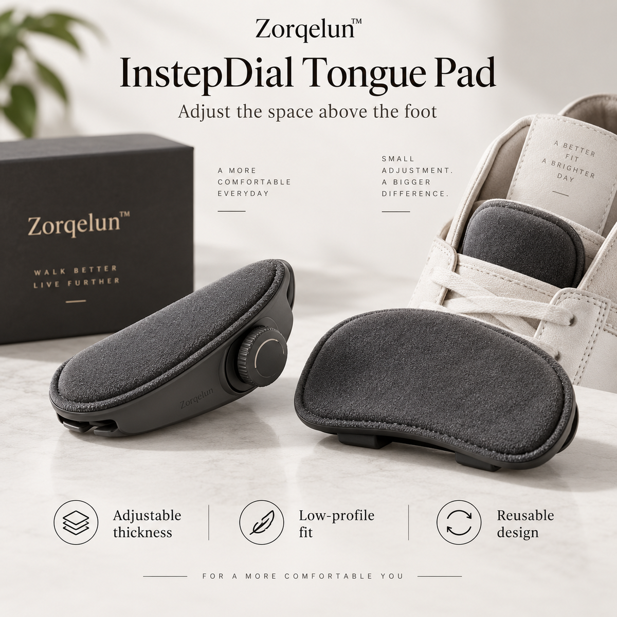 Zorqelun™ InstepDial Tongue Pad